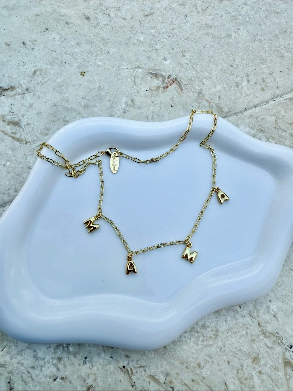 Gold-plated Letter Charm Necklace - Women Jewelry